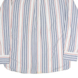 TOMMY HILFIGER Mens Blue & Red Stripe Shirt 2XL Cotton Casual Long Sleeve