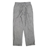 Mens Relaxed Grey Plain Trousers W30 L30 Casual Zip Closure Comfortable