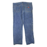 DICKIES Mens Regular Fit Blue Denim Jeans W40 L32 Cotton Blend Zip Classic