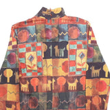 Womens Beige & Multicoloured Abstract Dog Pattern Crew Neck S Cotton Blend