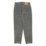LEVI'S Womens Grey Cotton Blend Regular Straight Trousers W30 L30 Classic Zip