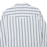 WRANGLER Mens White & Grey Stripe Long Sleeve Shirt L Cotton Blend Casual