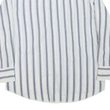 WRANGLER Mens White & Grey Stripe Long Sleeve Shirt L Cotton Blend Casual