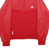 ADIDAS Mens Red XL Cotton Blend Jacket Zip Plain Classic Sportswear