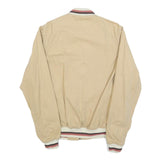 SCOTCH & SODA Mens Beige Cotton Blend Bomber Jacket L Plain Striped Ribbed