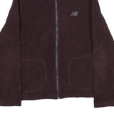 NEW BALANCE Womens Maroon Jacket L Polyester Zip Plain Casual Activewear