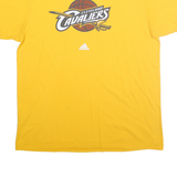 ADIDAS Mens Yellow Cleveland Cavaliers Graphic T-Shirt L Short Sleeve Crew Neck