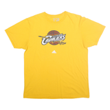 ADIDAS Mens Yellow Cleveland Cavaliers Graphic T-Shirt L Short Sleeve Crew Neck
