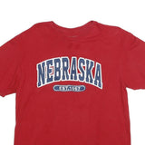 BAISCO Mens Red Nebraska Graphic T-Shirt L Short Sleeve Crew Neck Casual Cotton