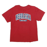 BAISCO Mens Red Nebraska Graphic T-Shirt L Short Sleeve Crew Neck Casual Cotton