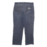CARHARTT Mens Cotton Blend Navy Relaxed Fit Straight Leg Trousers W32 L28