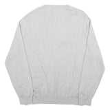 POLO RALPH LAUREN Mens Grey Plain V Neck Basic Knit Jumper 2XL Cotton Classic