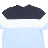 ELLESSE Mens Blue & White Colour Block Cotton T-Shirt M Short Sleeve Crew Neck