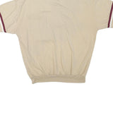 CLASSICS Mens Beige & Maroon Striped Short Sleeve Polo Shirt M Cotton Blend