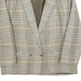 YOUR SIXTH SENSE Womens Brown & Beige Wool Check Button Jacket M Woven Tailored