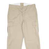 RED KAP Mens Regular Beige Cargo Trousers W38 L32 Polyester Blend Zip Pockets
