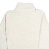 CALVIN KLEIN Womens White Plain Pullover Crew Neck Jumper S Soft Warm