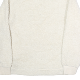 CALVIN KLEIN Womens White Plain Pullover Crew Neck Jumper S Soft Warm