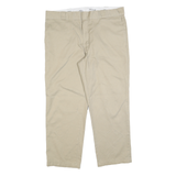 DICKIES Mens Regular Beige Cotton Blend Regular Fit Trousers W40 L30 Classic