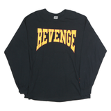 GILDAN Mens Black & Yellow Revenge Summer Sixteen Graphic T-Shirt XL Long Sleeve