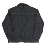 Mens Black Grey Contrast Polyester Blend Zip Jacket XL Plain Casual Wear