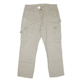 CARHARTT Mens Beige Regular Fit Cargo Denim Jeans W38 L31 Workwear