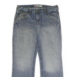 IDENTIC Mens Light Blue Regular Fit Straight Leg Denim Jeans W36 L31 Zip Closure