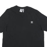 ADIDAS Mens Black Graphic T-Shirt 2XL Short Sleeve Crew Neck Classic Cotton