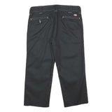 DICKIES Mens Slim Black Trousers W34 L25 Workwear Zip Closure Classic Straight