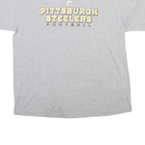 REEBOK Mens Grey Pittsburgh Steelers Football Graphic T-Shirt XL Crew Neck Short