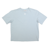 ADIDAS Womens Blue T-Shirt UK 10 Short Sleeve Crew Neck Logo Casual
