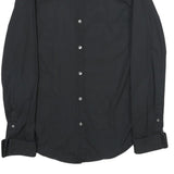 BOSS HUGO BOSS Mens Black Cotton Shirt S Button Collar Long Sleeve Formal