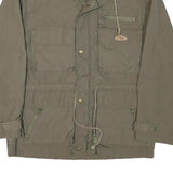 FISPO Mens Green Zip Jacket L Polyester Blend Outdoor Utility Classic Fit