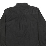 MARC EDWARDS Mens Black Casual Cotton Blend Shirt L Button-Down Pocket Long