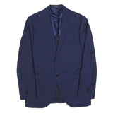 BOGGI Mens Blue Wool Pinstripe Jacket L Button Classic Tailored