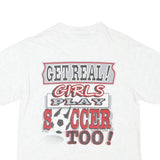 ONEITA Mens White Slogan Graphic T-Shirt M Short Sleeve Crew Neck Sporting