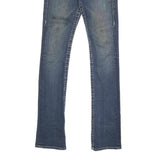 TRUE RELIGION Womens Slim Blue Denim Medium W24 L32 Slim Fit Zip Jeans