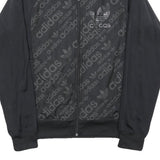 ADIDAS Mens Black Polyester Blend Bomber Jacket S Athletic Plain Zip Stylish