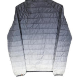 ELLESSE Mens Black & Grey Ombre Quilted Hooded Jacket S Polyester Blend Zip