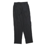 GOL Womens Black Regular Fit Straight Trousers W24 L28 Classic Zip Closure