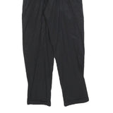 GOL Womens Black Regular Fit Straight Trousers W24 L28 Classic Zip Closure