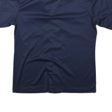 Mens Navy Blue Plain Shirt Button Short Sleeve M Polyester Blend Casual