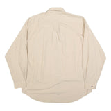 TOMMY HILFIGER Mens Beige Slim Cotton Shirt L Long Sleeve Button Collar Casual