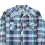 WRANGLER Mens Blue & Green Check Shirt XL Western Style Casual Retro Cotton