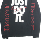 NIKE Mens Black Just Do It Long Sleeve Crew Neck T-Shirt M Cotton Graphic