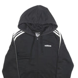 ADIDAS Womens Black Hoodie S Cotton Blend Full Zip Sports Casual Sweatshirt