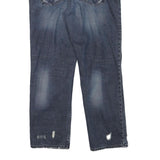 CALVIN KLEIN JEANS Mens Slim Blue Denim Medium W34 L30 Distressed Zip