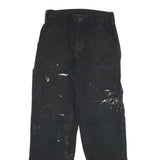 CARHARTT Mens Cotton Blend Black Relaxed Tapered Trousers W31 L34 Workwear