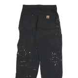 CARHARTT Mens Cotton Blend Black Relaxed Tapered Trousers W31 L34 Workwear