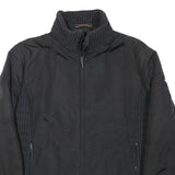 TRUSSARDI Womens Black Quilted Polyester Blend Jacket M Zip Closure Casual